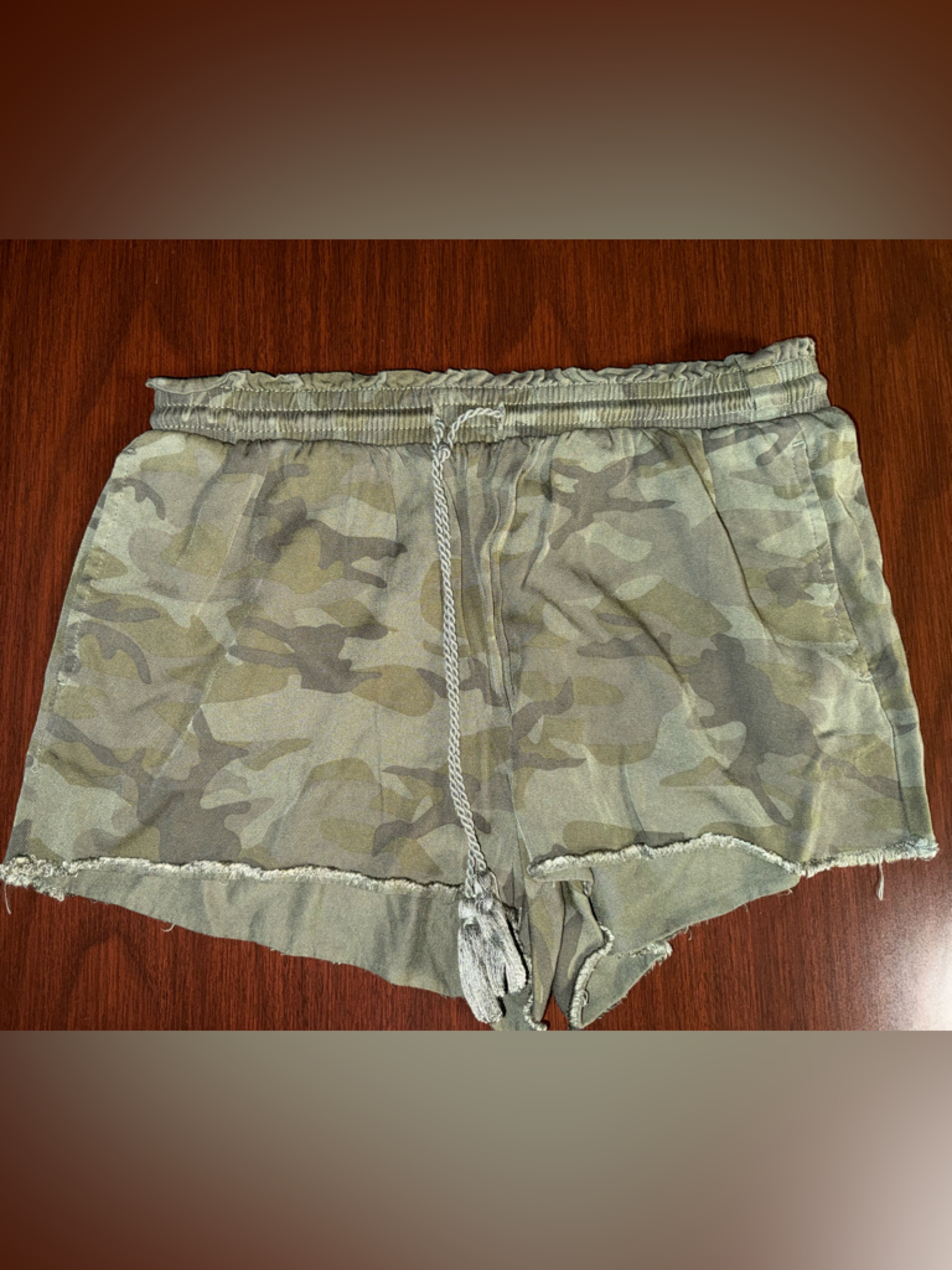 Knox Rose Olive Green Camp Elastic Waist Shorts